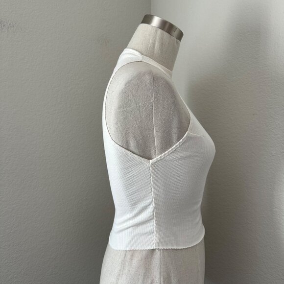Reformation White Ribbed Tank Top - Picture 3 of 10